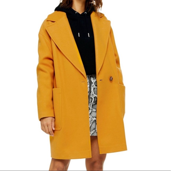 Topshop Jackets & Blazers - NWT TopShop Carly Coat Mustard Size 12